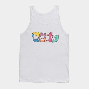 Meow Cats Typography Tank Top